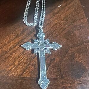 James Avery Silver Cross Necklace Retired